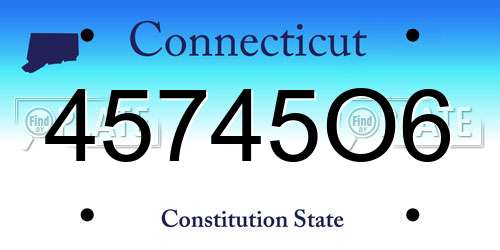 45745O6 Connecticut License Plate