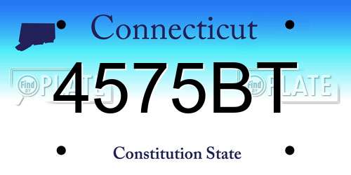 4575BT Connecticut License Plate