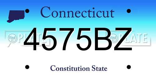 4575BZ Connecticut License Plate