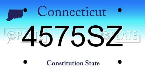 4575SZ Connecticut License Plate