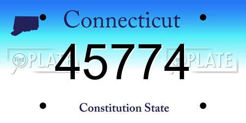 45774 Connecticut License Plate