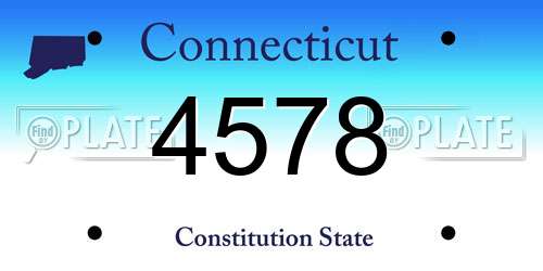 4578 Connecticut License Plate