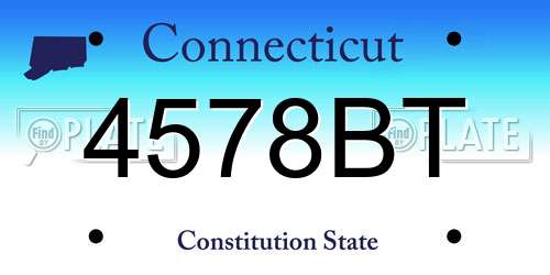 4578BT Connecticut License Plate