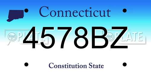 4578BZ Connecticut License Plate