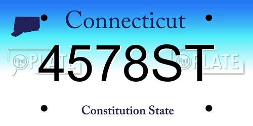 4578ST Connecticut License Plate