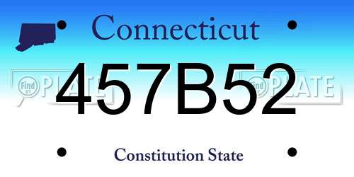 457B52 Connecticut License Plate