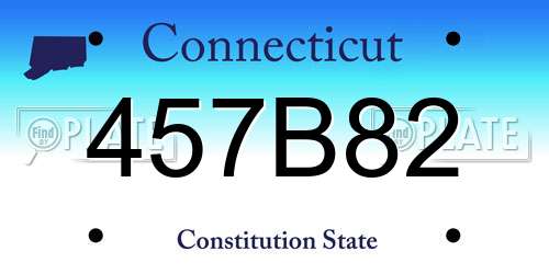 457B82 Connecticut License Plate