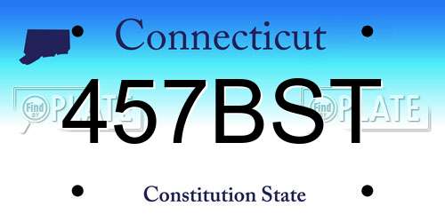 457BST Connecticut License Plate