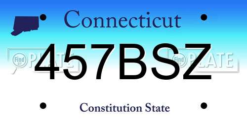 457BSZ Connecticut License Plate