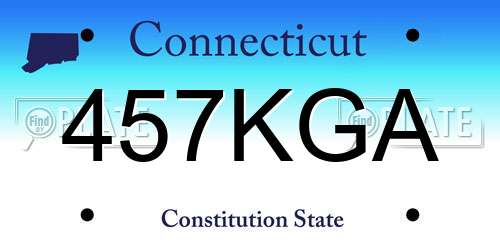 457KGA Connecticut License Plate