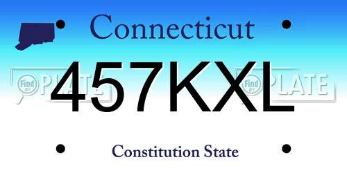 457KXL Connecticut License Plate