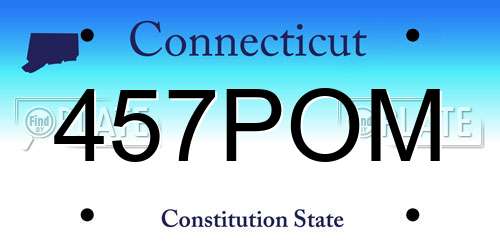 457POM Connecticut License Plate