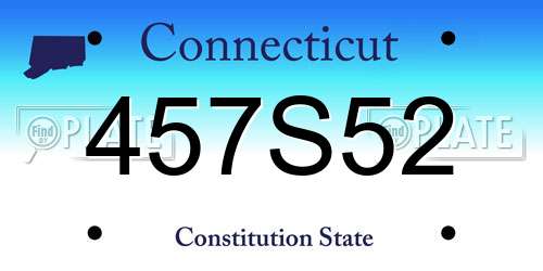 457S52 Connecticut License Plate