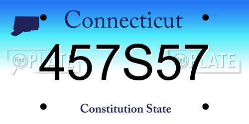 457S57 Connecticut License Plate