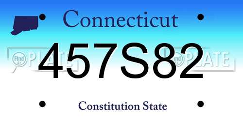 457S82 Connecticut License Plate