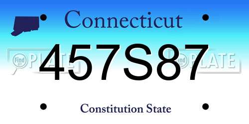 457S87 Connecticut License Plate