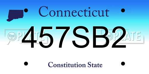 457SB2 Connecticut License Plate