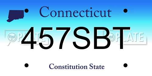 457SBT Connecticut License Plate