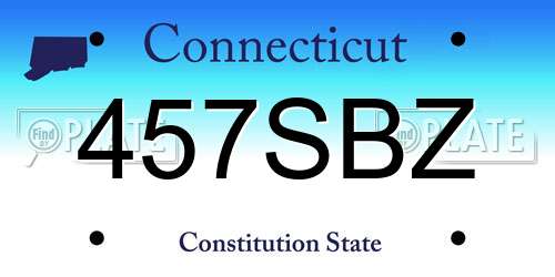 457SBZ Connecticut License Plate