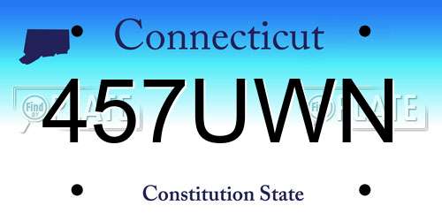 457UWN Connecticut License Plate
