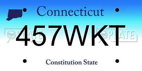 457WKT Connecticut License Plate