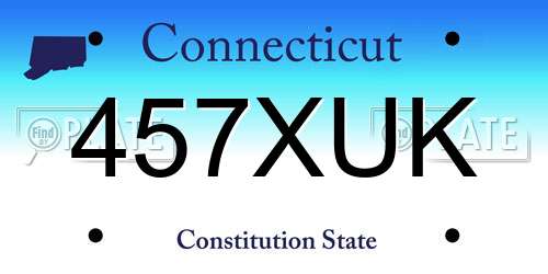 457XUK Connecticut License Plate