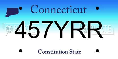 457YRR Connecticut License Plate