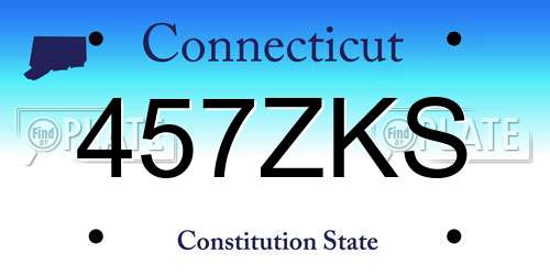 457ZKS Connecticut License Plate
