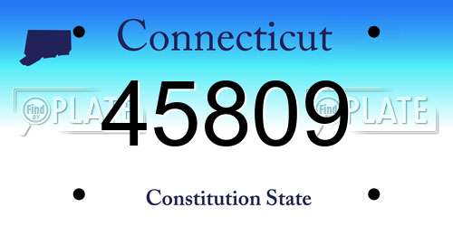 45809 Connecticut License Plate