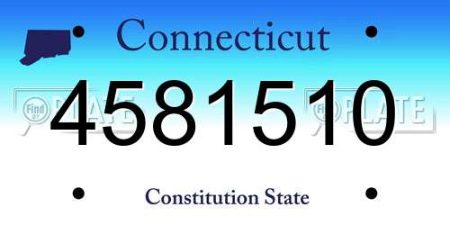 4581510 Connecticut License Plate