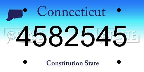 4582545 Connecticut License Plate
