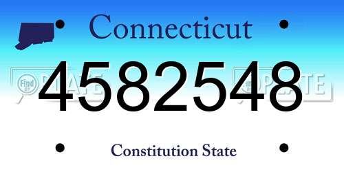 4582548 Connecticut License Plate