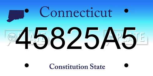 45825A5 Connecticut License Plate