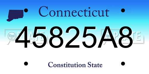 45825A8 Connecticut License Plate