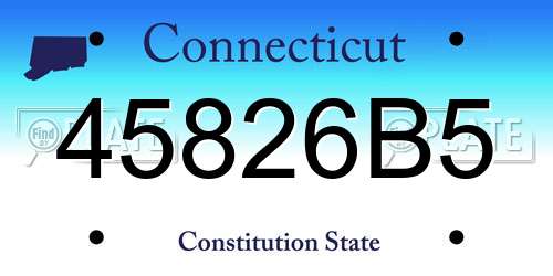 45826B5 Connecticut License Plate