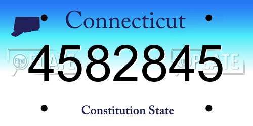 4582845 Connecticut License Plate