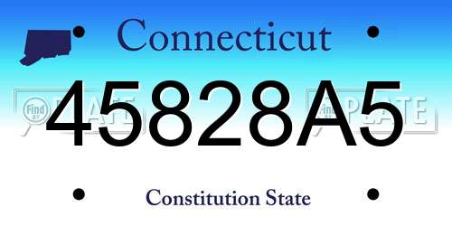 45828A5 Connecticut License Plate