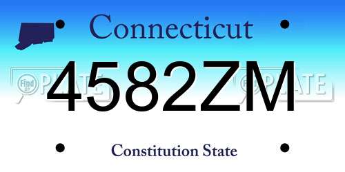 4582ZM Connecticut License Plate
