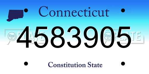 4583905 Connecticut License Plate