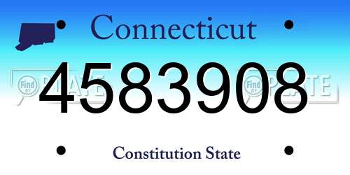 4583908 Connecticut License Plate