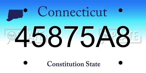45875A8 Connecticut License Plate