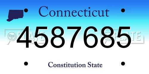 4587685 Connecticut License Plate