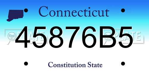 45876B5 Connecticut License Plate