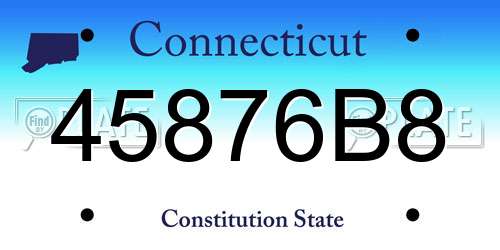 45876B8 Connecticut License Plate