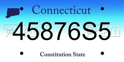 45876S5 Connecticut License Plate