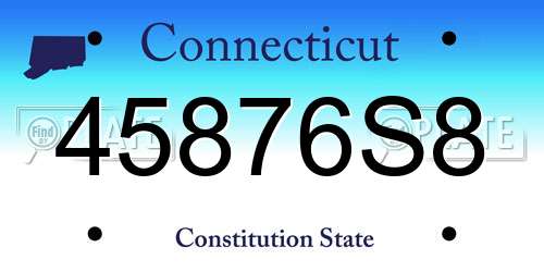 45876S8 Connecticut License Plate