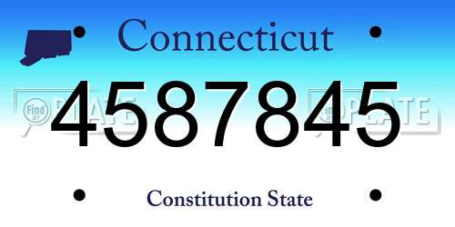 4587845 Connecticut License Plate