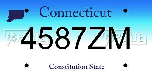 4587ZM Connecticut License Plate
