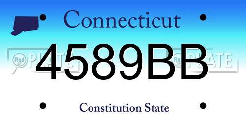 4589BB Connecticut License Plate