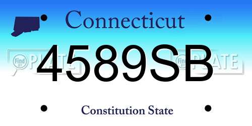 4589SB Connecticut License Plate